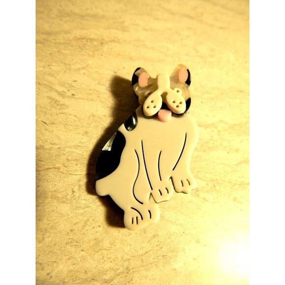 Vintage Handmade Frenchie French Bulldog Acrylic. 2.5ins Tall. - Picture 3 of 6